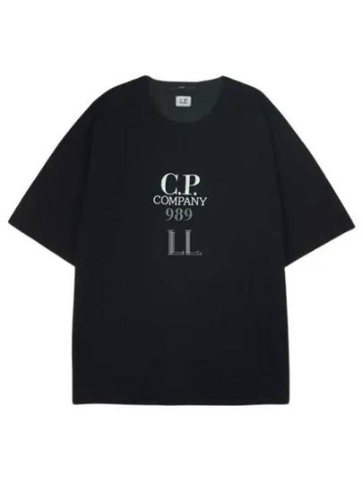 20/1 Jersey Boxy Logo Short Sleeve T-Shirt Black - CP COMPANY - BALAAN 2