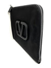 Nylon V Logo Clutch Bag Black - VALENTINO - BALAAN.