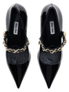 Women's Patent Leather Pumps Heel Black - MIU MIU - BALAAN.