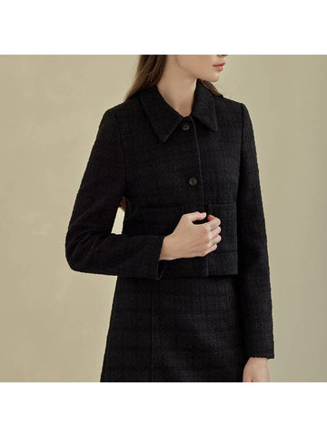 Dia Color Tweed Jacket Black - ARIFF - BALAAN 1