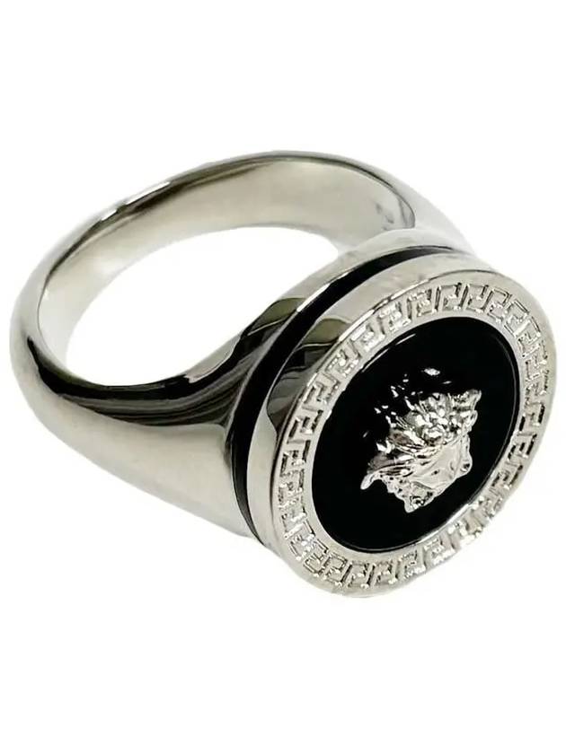 Men's Enamel Medusa Ring Silver - VERSACE - BALAAN 2