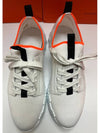 Depart Knit Calfskin Low Sneakers Blanc - HERMES - BALAAN 3