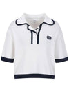 Collar neck color combination short sleeve T-shirt MK3SP090NVY - P_LABEL - BALAAN 7