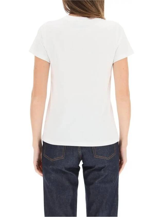 Denise Denise Logo Embroidered Short Sleeve TShirt White - A.P.C. - BALAAN 3