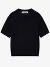 Soft crop round short sleeve knit_black - BLONDNINE - BALAAN 2