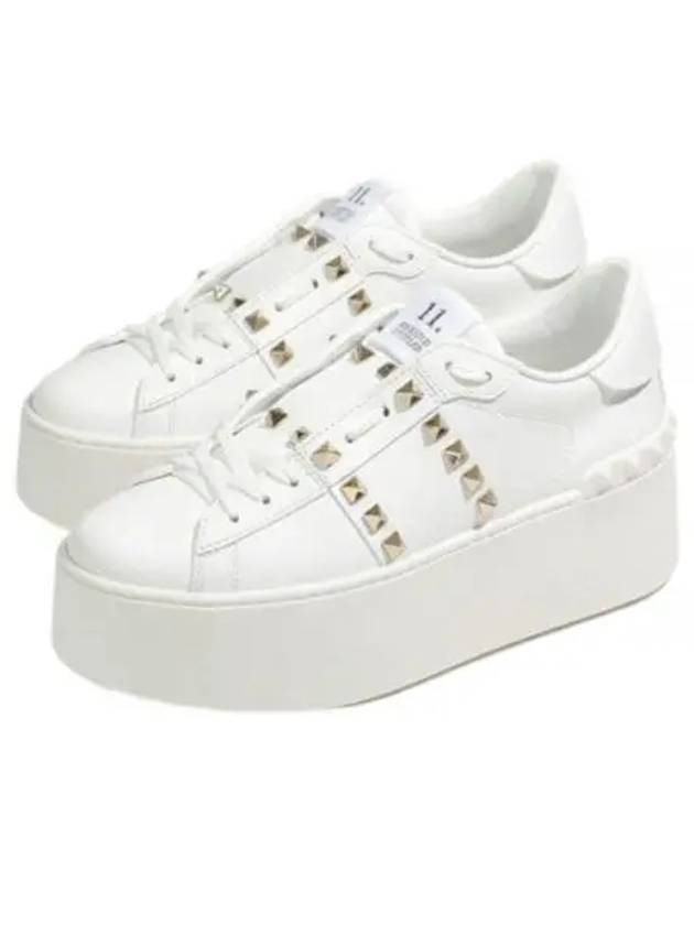 Rockstud Untitled Low Top Sneakers White - VALENTINO - BALAAN 2