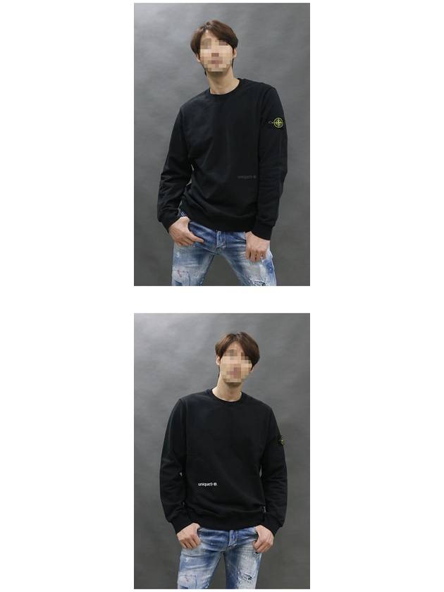 Wappen Patch Crew Neck Sweatshirt Black - STONE ISLAND - BALAAN 3