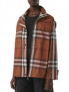 Check Off Shoulder Hooded Jacket Brown - BURBERRY - BALAAN 3