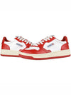 Men's Medalist Low Leather Sneakers White Red - AUTRY - BALAAN 3