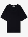 Cotton Short Sleeve T-Shirt Black - LEMAIRE - BALAAN 3