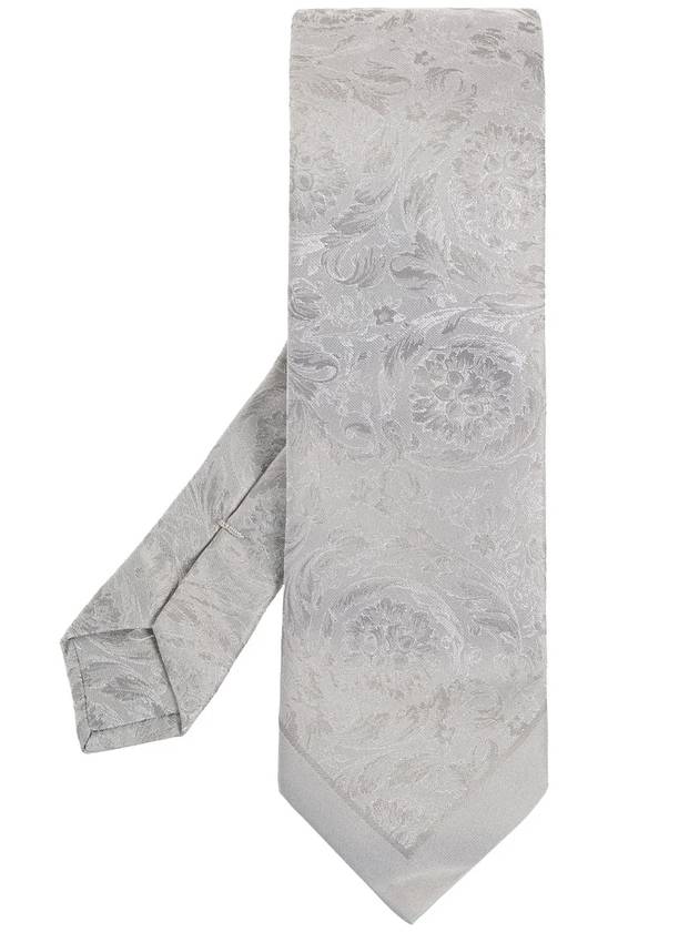 Barocco Jacquard Silk Tie Pearl Grey - VERSACE - BALAAN 2