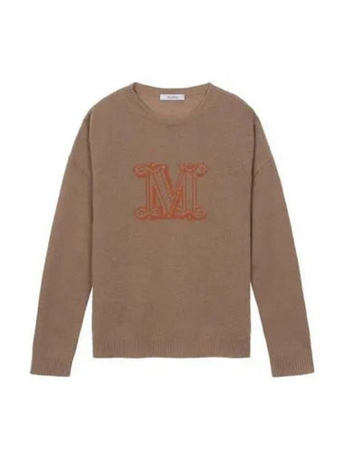 knitted women monogram cashmere brown - MAX MARA - BALAAN 1