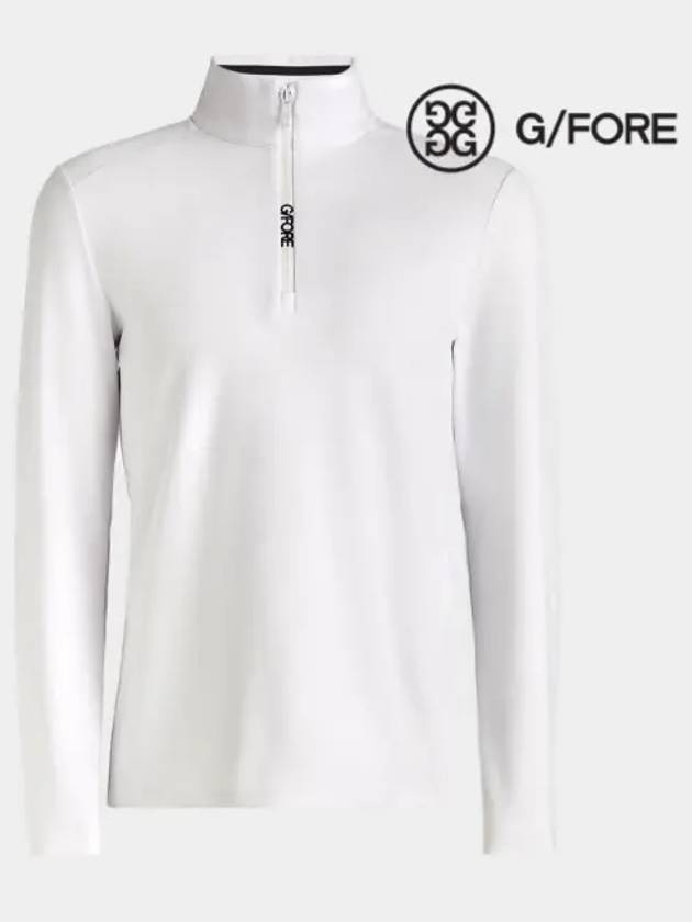 Brushed Back Tech Quarter Zip Long Sleeve T-Shirt White - G/FORE - BALAAN 2