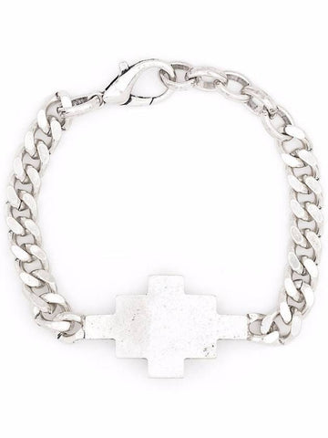 Cross Chain Link Bracelet Silver - MARCELO BURLON - BALAAN.