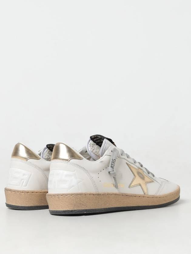 Women's Ballstar Leather Upper Laminate Star Heel Tab Low Top Sneakers Milk Gold - GOLDEN GOOSE - BALAAN 4