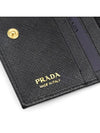 Gold Hardware Triangle Logo Saffiano Half Wallet Black - PRADA - BALAAN 7