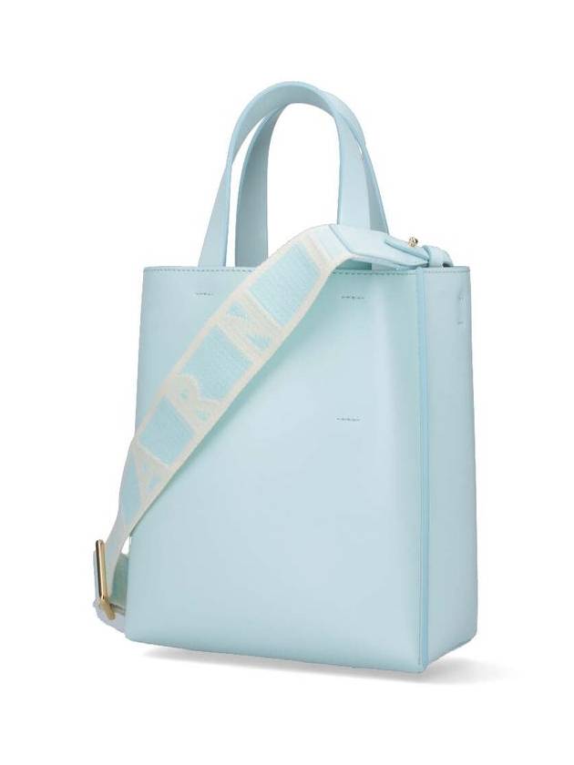 Museo Mini Leather Tote Bag Blue - MARNI - BALAAN 3