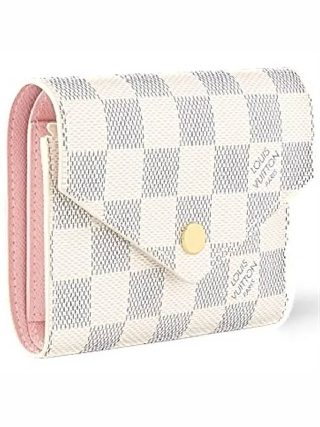 Victorine Damier Azur Canvas Bicycle Wallet Beige Pink - LOUIS VUITTON - BALAAN 4