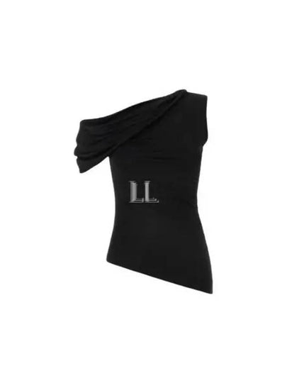 Asymmetric Draped Blouse Black - ALEXANDER MCQUEEN - BALAAN 2