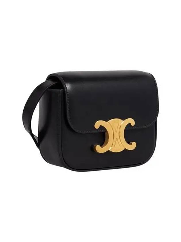 Triomphe Small Shiny Calfskin Cross Bag Black - CELINE - BALAAN 6