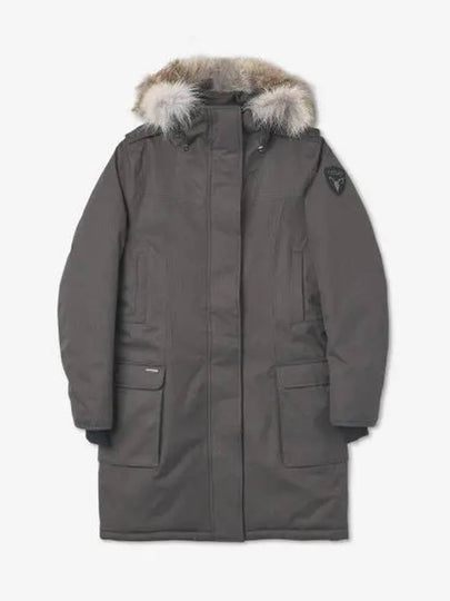 Women's Abby Hooded Fur Long Parka Grey - NOBIS - BALAAN 2