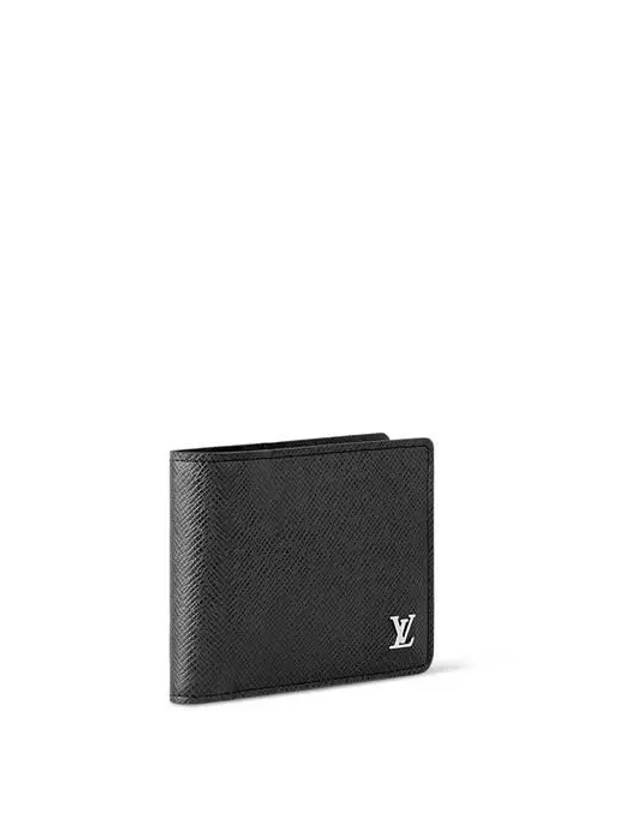 Multiple Taiga Leather Half Wallet Black - LOUIS VUITTON - BALAAN 3