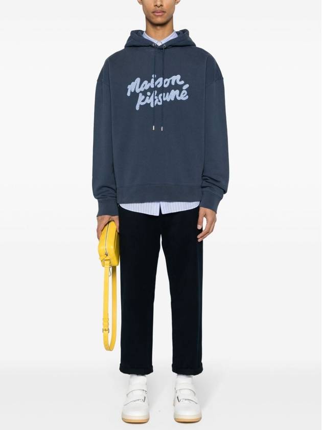 Handwriting Oversized Hoodie Navy - MAISON KITSUNE - BALAAN 3