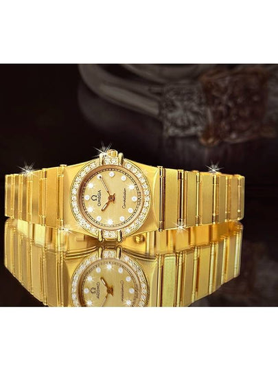 Constellation 12P Bezel Diamond Women s Gold Band Watch - OMEGA - BALAAN 2