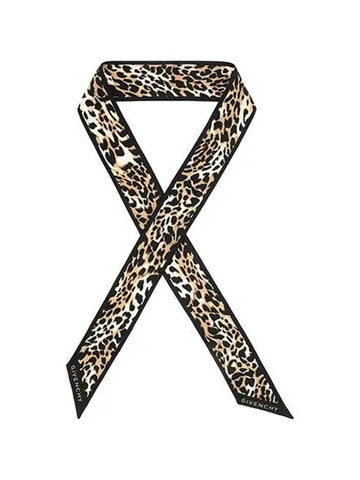 Leopard Print Silk Bandeau Scarf Black Beige - GIVENCHY - BALAAN 1