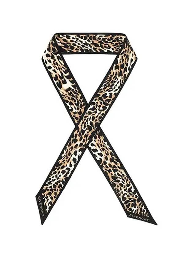 Leopard Print Silk Bandeau Scarf Black Beige - GIVENCHY - BALAAN 3