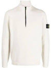 Wappen Patch Lambswool Half-Zip Knit Top Plaster - STONE ISLAND - BALAAN 2