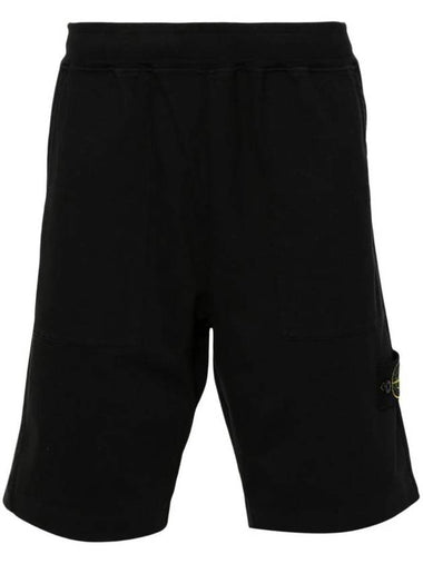 Compass Badge Track Shorts Black - STONE ISLAND - BALAAN 1