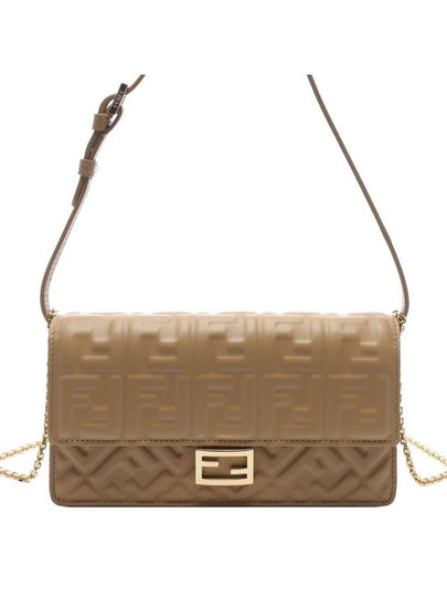 FF Baguette Nappa Leather Long Wallet Light Brown - FENDI - BALAAN 2