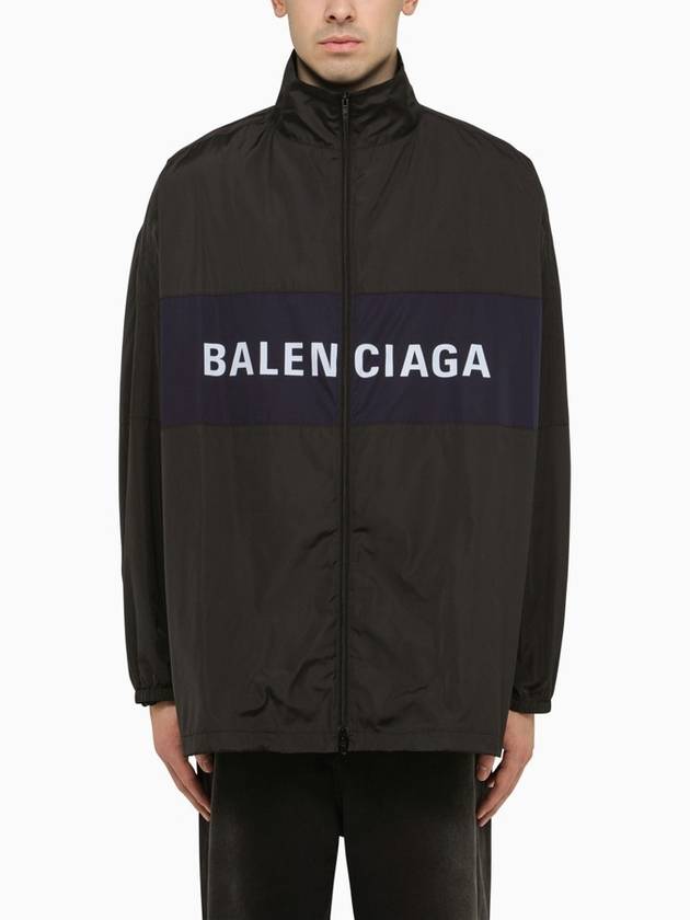 Logo Print Zip-up Jacket black - BALENCIAGA - BALAAN 8