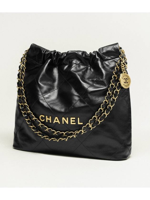 Shiny Calfskin 22 Small Shoulder Bag Black - CHANEL - BALAAN 4