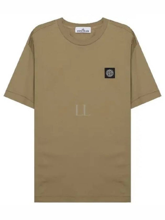 Logo Patch Cotton Short Sleeve T-Shirt Dark Beige - STONE ISLAND - BALAAN 2