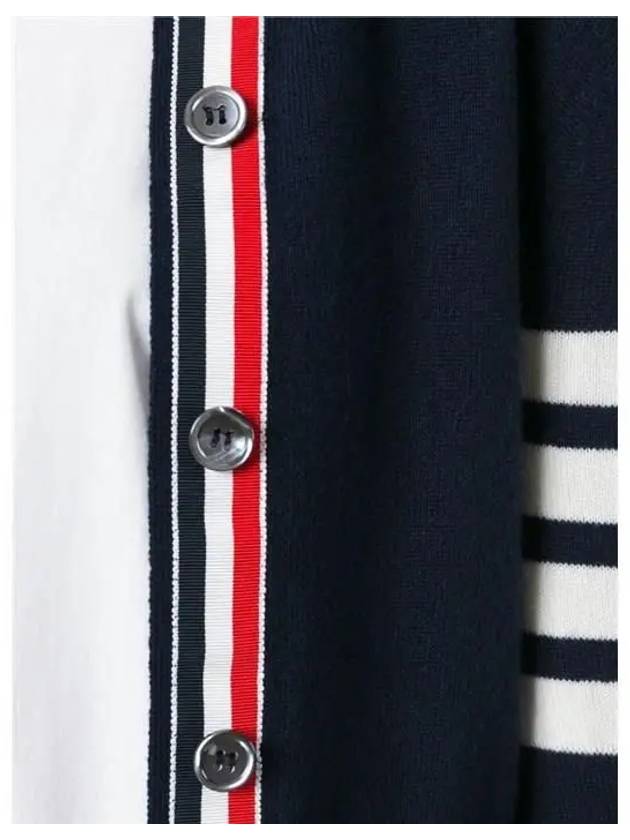 Cashmere Crew Neck Cardigan Navy - THOM BROWNE - BALAAN 5