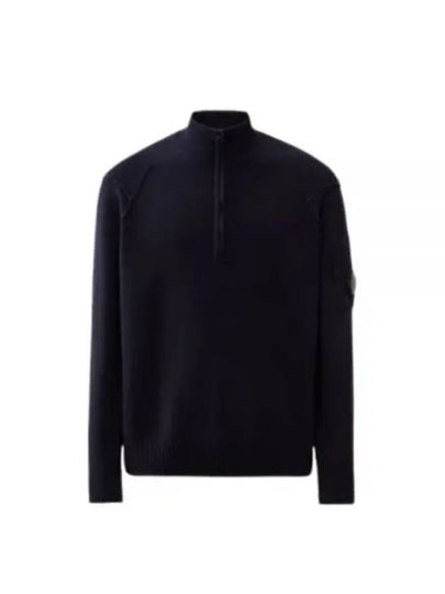 Lambswool GRS Half Zipped Knit Top Navy - CP COMPANY - BALAAN 2