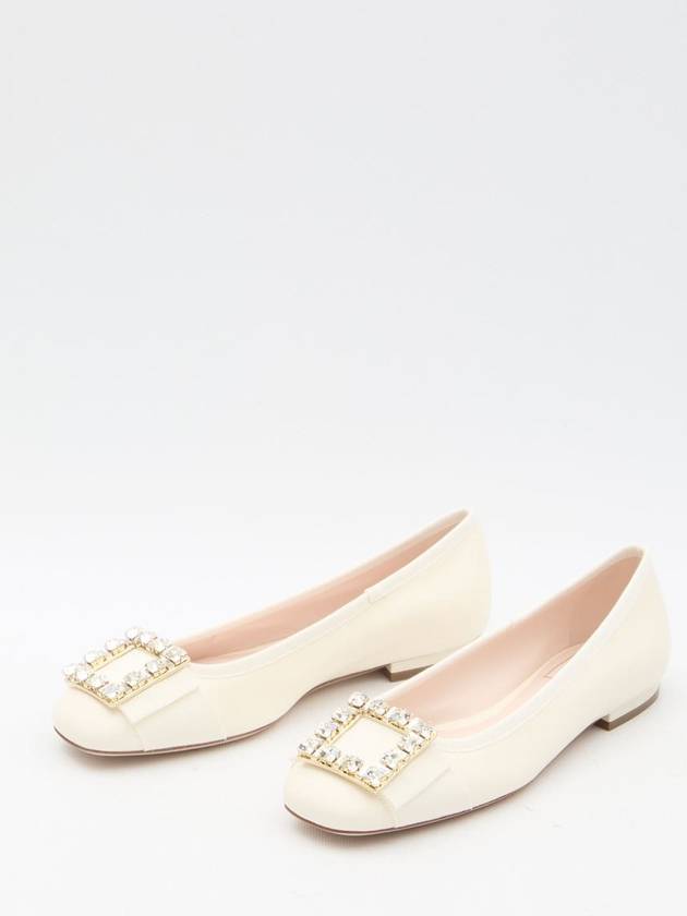 Très Vivier Crystal Buckle Flat Off White - ROGER VIVIER - BALAAN 6