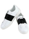 Men's Hidden Open Band Low Top Sneakers White Black - VALENTINO - BALAAN 4