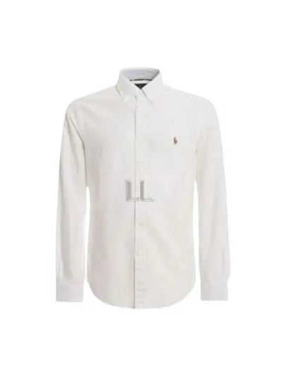 Men's Slim Fit Oxford Cotton Long Sleeve Shirt White - POLO RALPH LAUREN - BALAAN 2