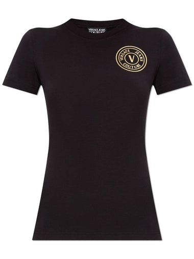 Versace Jeans Couture T-shirt With Printed Logo, Women's, Black - VERSACE - BALAAN 1