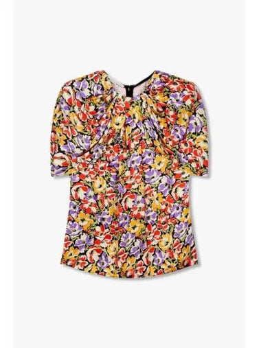 STELLA McCARTNEY FLORAL PRINT DRAPED TOP MULTI - STELLA MCCARTNEY - BALAAN 1