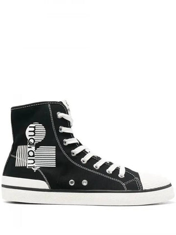 Benkeenh Logo Print High-Top Sneakers Black - ISABEL MARANT - BALAAN 1