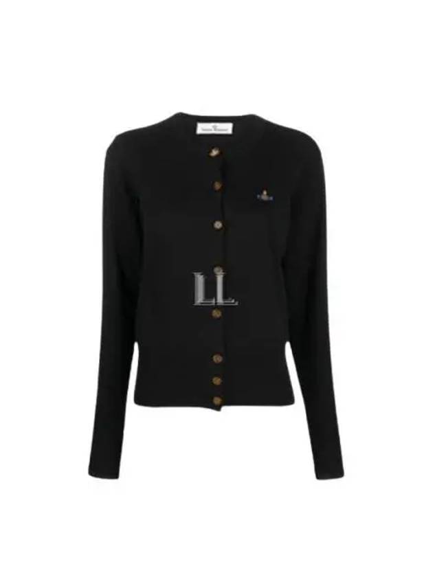 Logo Patch Cardigan Black - VIVIENNE WESTWOOD - BALAAN 2