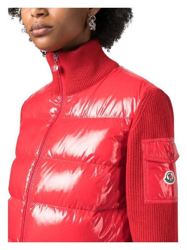 Padded Wool Cardigan Red - MONCLER - BALAAN 4