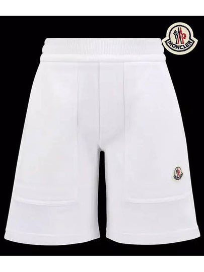 Kids Fleece Shorts White 8H00010 809AG 002 12A 14A - MONCLER - BALAAN 2