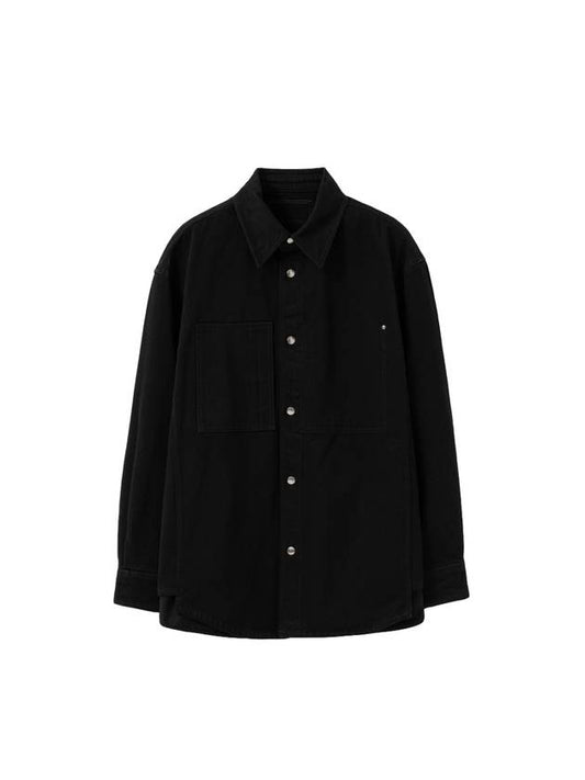 Back logo button denim long sleeve shirt black - WOOYOUNGMI - BALAAN 1