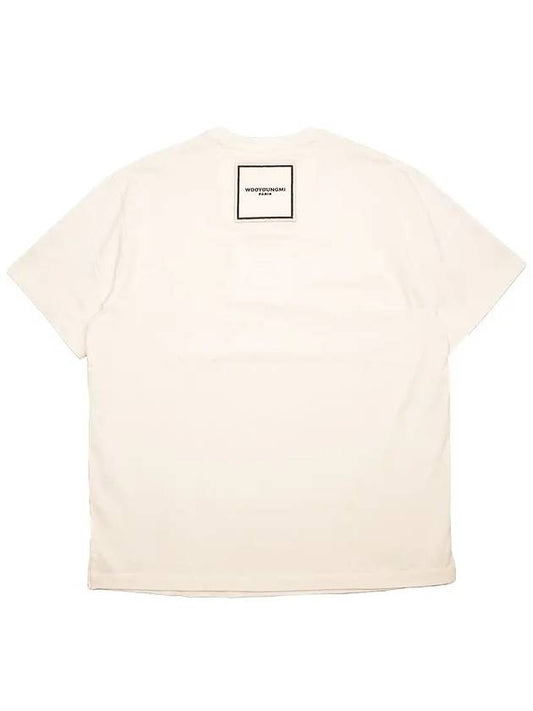 Square Back Logo Short Sleeve T-shirt Ivory - WOOYOUNGMI - BALAAN 2