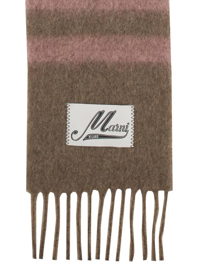 Striped Alpaca Mohair Muffler Pink - MARNI - BALAAN 3